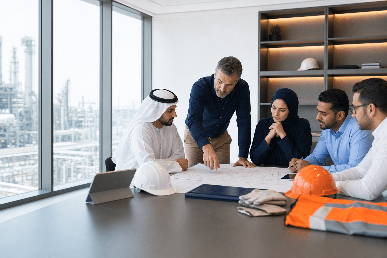 Executive leadership safety workshop in premium corporate boardroom
